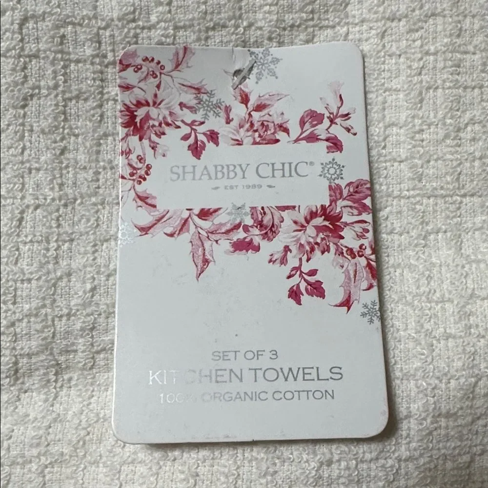 Embroidered Swan Queen White Red Christmas Holiday Tea Kitchen Towels set of 3